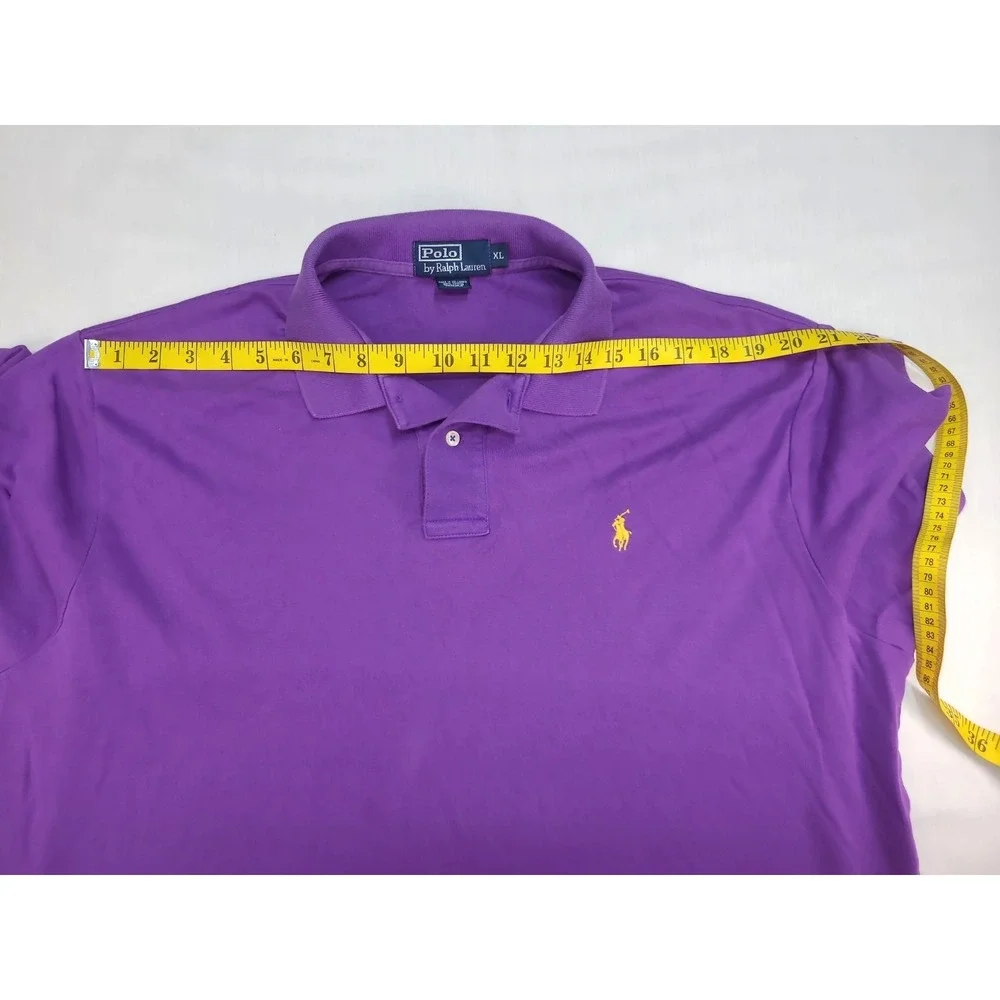 Polo Ralph Lauren Mens Polo Shirt XL Purple w Gold Pony Que Preppy Old Money